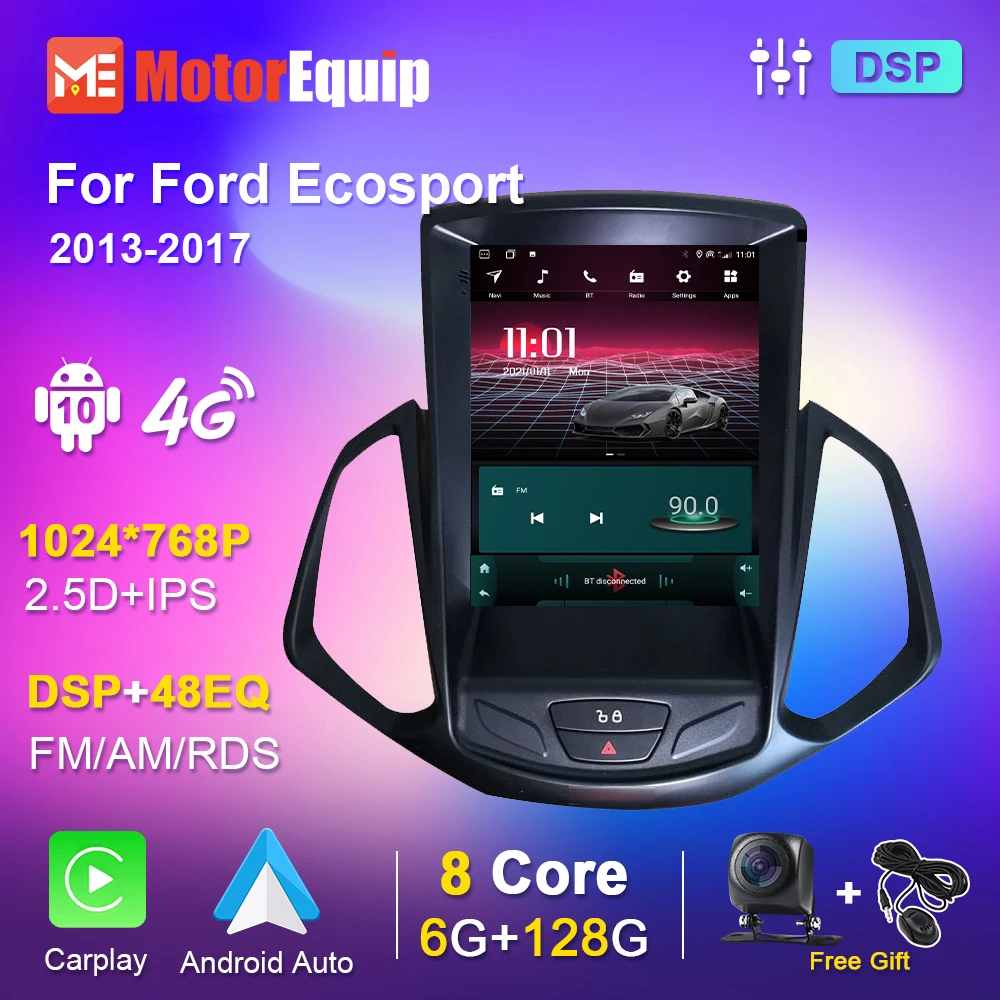 $188.12 For Ford EcoSport Eco Sport 2013-2017 Android Car Radio Autoradio Tesla Style Vertical Multimedia Video DVD Player 2din Carply