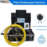 pipline inspection camera 7 inch hd monitor 17mm 20m cable drain industrial endoscope for city sewerwater supply pipe