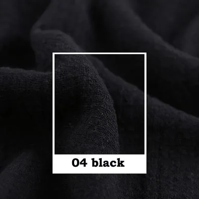 04 black Художественный Ретро Slub креп хлопок/лен белый желтый оранжевый кофе темно серый красный мягкая ткань для ручной работы летнее платье Блузка - Цвет: 04 black