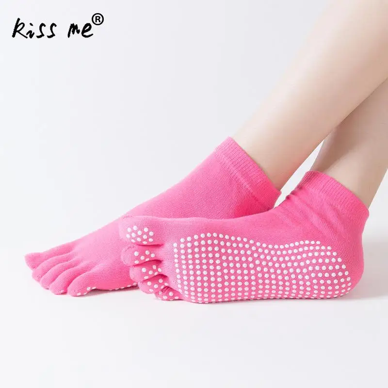 Однотонные носки с пальцами женские для бега спорта йоги короткие фитнеса езды