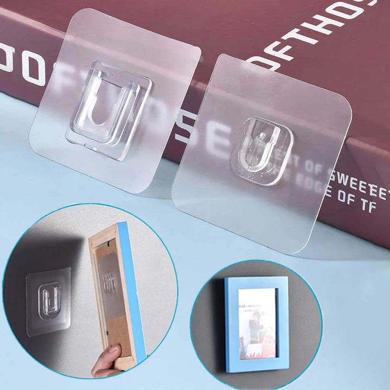 

Double-Sided Adhesive Bathroom Wall Hook Hanger Strong Transparent Kitchen Hooks Sucker Wall Storage Holder Hooks