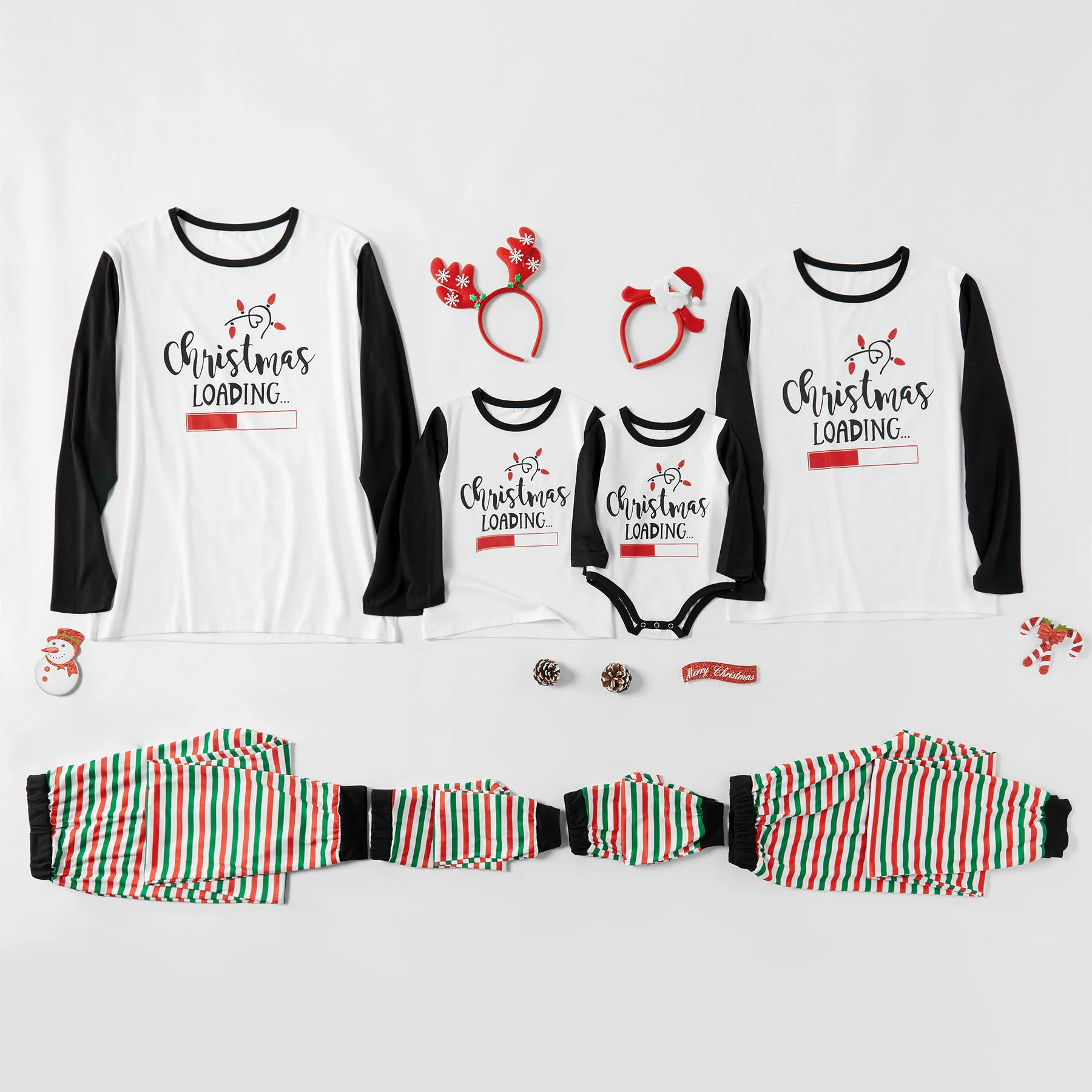 Семейные комплекты из 2 предметов Рождественский пижамный комплект Одежда для