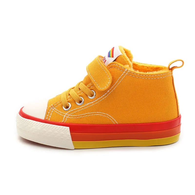 Детские кроссовки для мальчиков и девочек парусиновые ботинки теплая зимняя