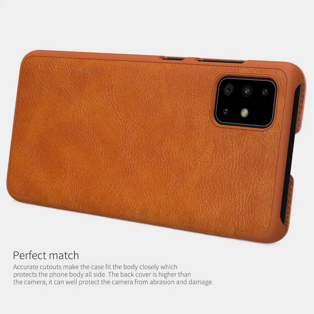 Кожаный флип чехол Nillkin Qin для Samsung Galaxy A71 A51 A41 A31 A21 A11 A70 A60 A50 A40 A30 роскошный бумажник
