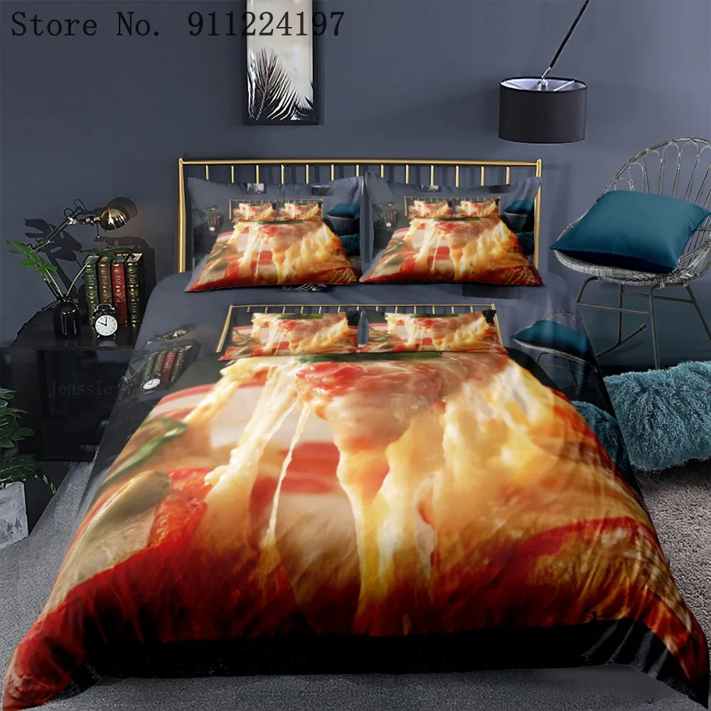 Набор пододеяльников серии еды с принтом пиццы детские постельные