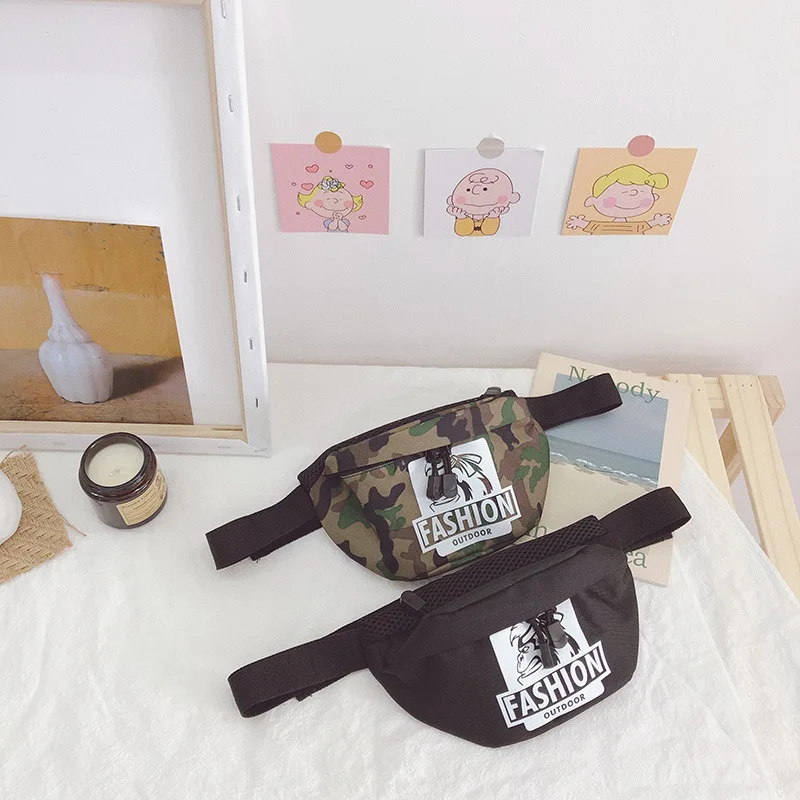 

KAI NA SHI Cartoon cute children's small bag Simple camouflage nylon shoulder bag Fashion change accessories chest bag