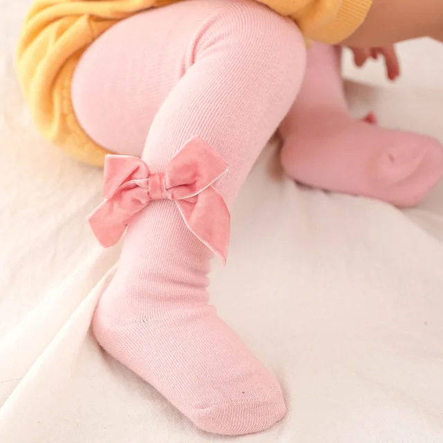 

Осень-зима 2021, Новое поступление, детские колготки для новорожденных, мягкие хлопковые милые теплые колготки для девочек с бархатным бантом