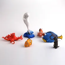 5pcs 5-8cm no repeat Clown Fish Nemo dory toy Cupule Cartoon fish Figures Mini Suction Cup Capsule model d11