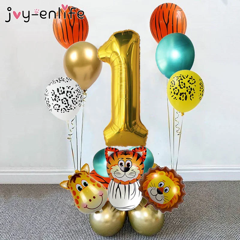 

1set Jungle Animal Balloons Kit 32inch Number Globos Ballons Birthday Party Decoration Kids Baby Shower Jungle Party Supplies