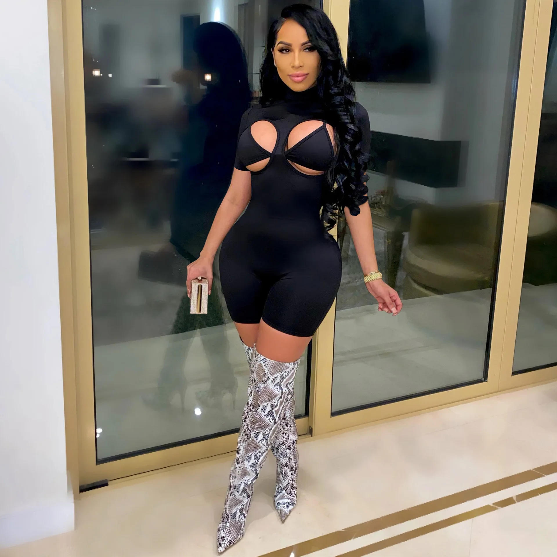 Неоновый зеленый Bodycon 2 шт. комплекты для женщин топ с высоким плотно облегающим