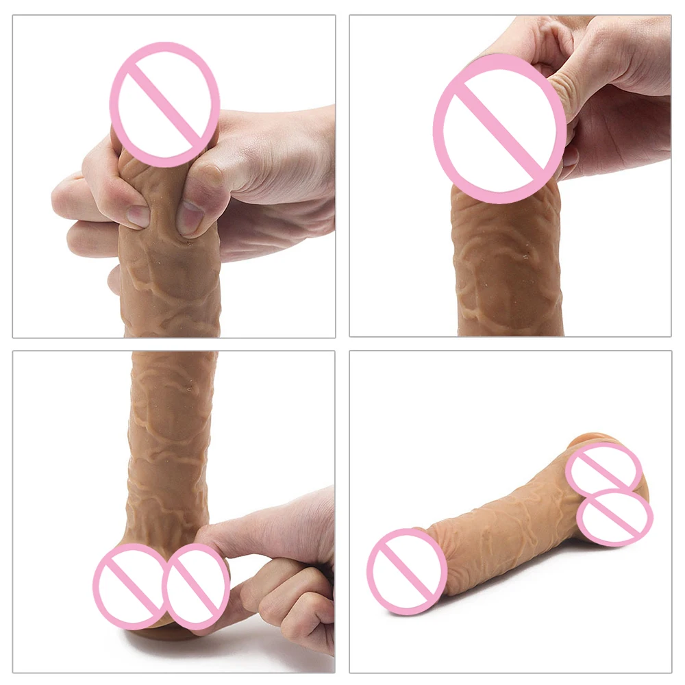 22.5cm Double Realistic Artificial Penis Dick Soft Silicone Dildo Suction Cup Male Woman Masturbator Adult Sex Toys Dildos | Красота и