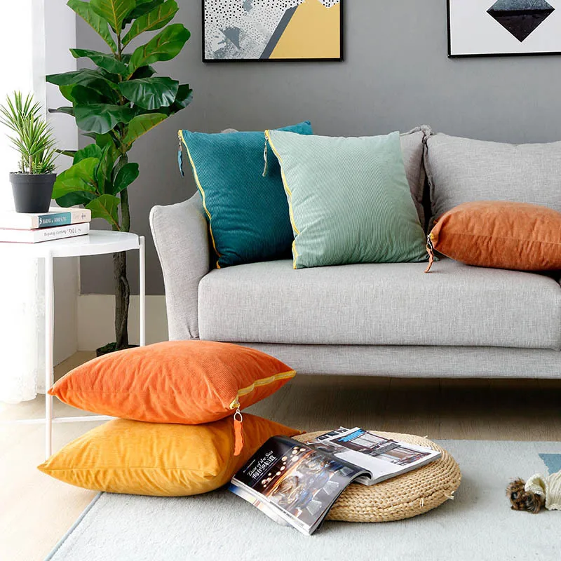 Большая Наволочка на молнии с полосатым фланелевым чехлом для подушки