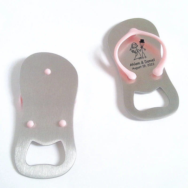 30x пляжные свадебные сувенирные розовые сандалии шлепанцы открывалка для