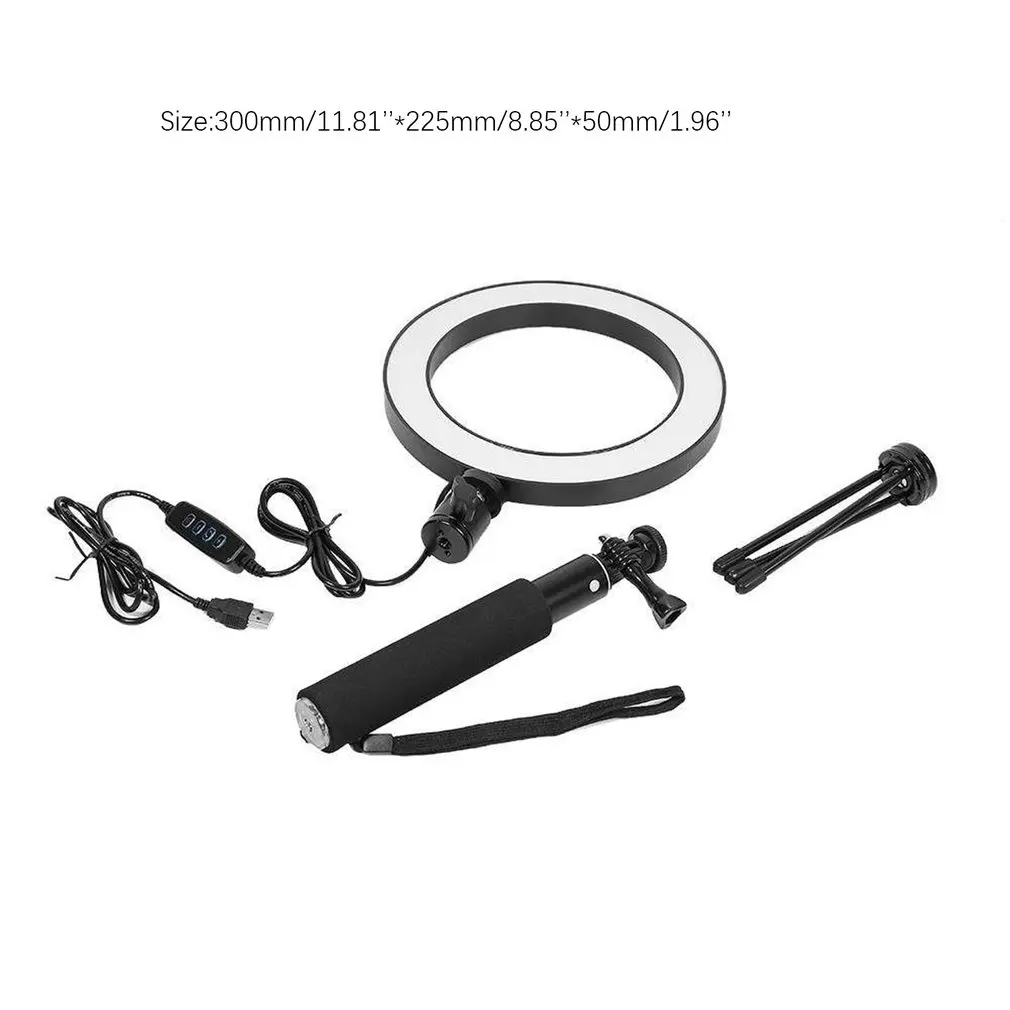 Портативный 8 дюймов Мини светодиодный кольцевой светильник 3200 K/5500 K USB видео свет