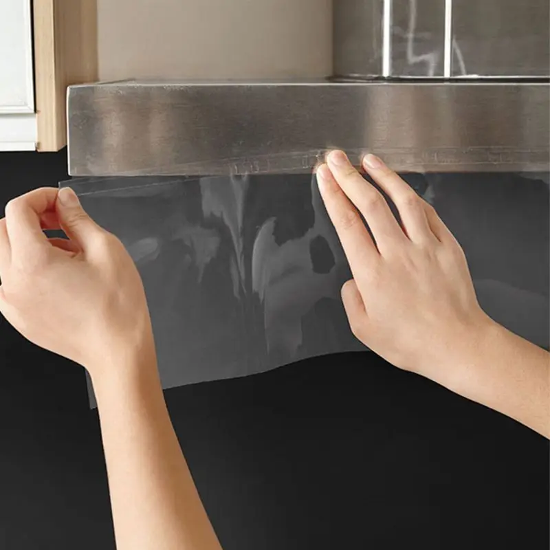 Прозрачный самоклеящийся анти дым крышка ПВХ кухонная вытяжка перегородка