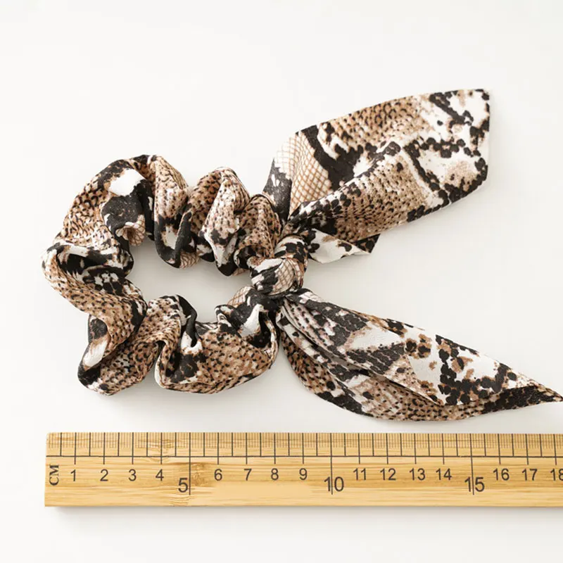 Новые Модные леопардовые резинки с кроличьими ушами завязанная веревка для