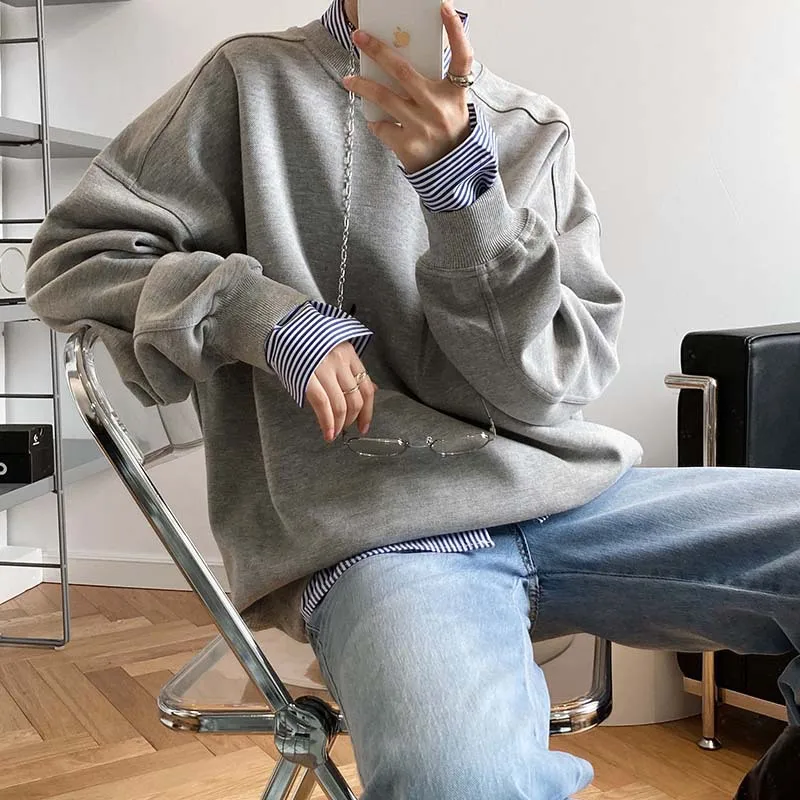 

Высококачественный корейский шикарный базовый пуловер для женщин, весна-осень 2021, новый джемпер, однотонный хлопковый свитер