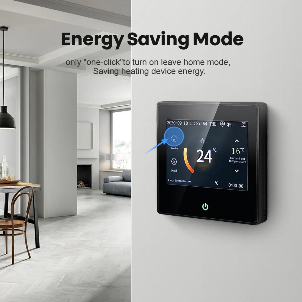 

Wifi Smart Thermostat Heating Temperature Controller With Celsius/Fahrenheit Led Touch Screen Work With Alexa Google Home