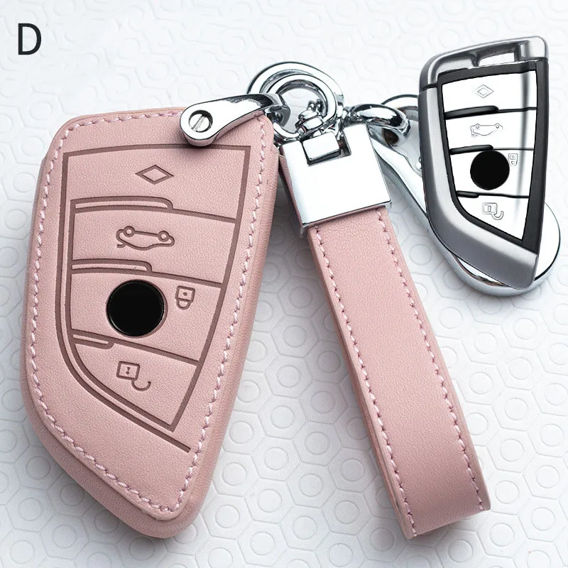 

Leather Car Key Case for BMW X5 F15 X6 F16 G30 7 Series G11 X1 F48 F39 Auto Accessories Key Cover Key Shell Protector