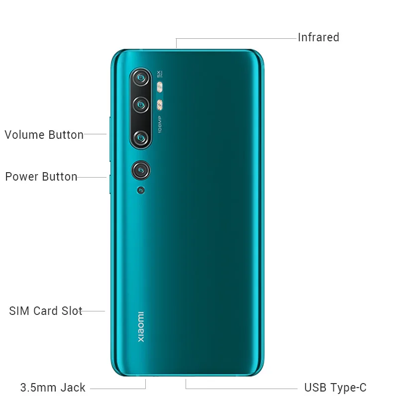 Глобальная версия смартфона Xiaomi Mi Note 10 6 Гб RAM 128 ГБ ROM 108MP Penta Camera 5260 мАч Snapdragon 730G 47