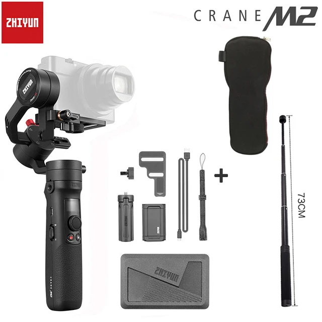 add bag pole Zhiyun Crane M2 3-осевой карданный стабилизатор для смартфона Камера стабилизатор для Экшн камера Gopro Hero 7 5 6 sony A6300 A6400 Canon Pk feiyu G6 плюс - Цвет: add bag pole