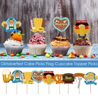oktoberfest cake picks flag cupcake topper picks for oktoberfest party holiday decorations home decoration accessories