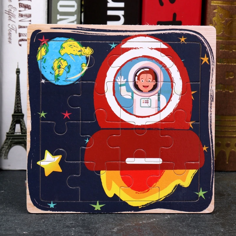 ZMP094-06 Детские игрушки Монтессори Деревянные головоломки/Морские животные головоломки мультфильм набор аниме образование деревянная игрушка мультфильм автомобиль/детские игрушки подарок - Цвет: ZMP094-06