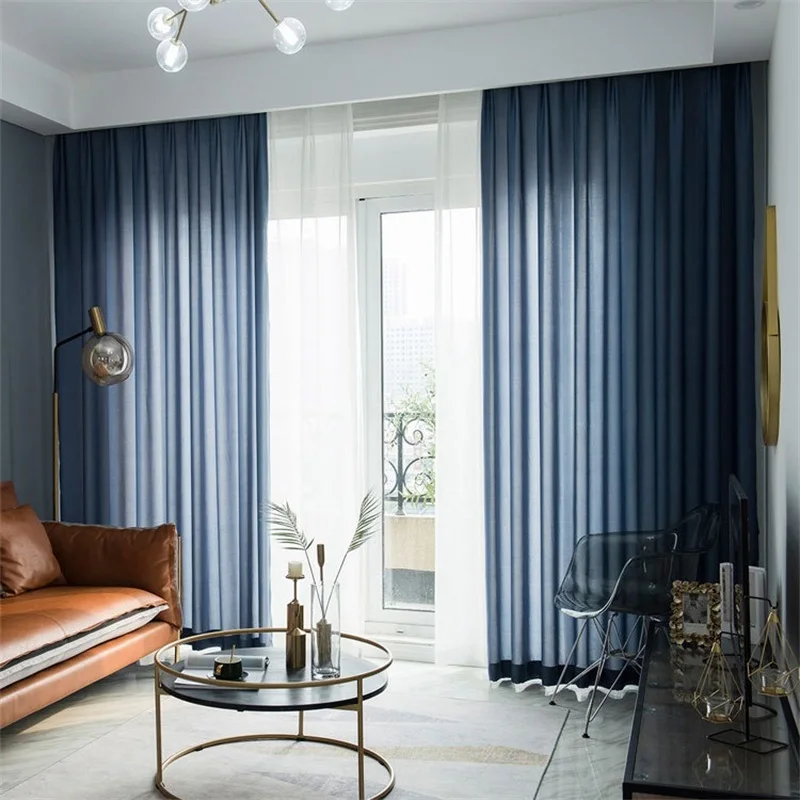 Современные Плотные шифоновые тканевые оконные шторы для гостиной спальни темно