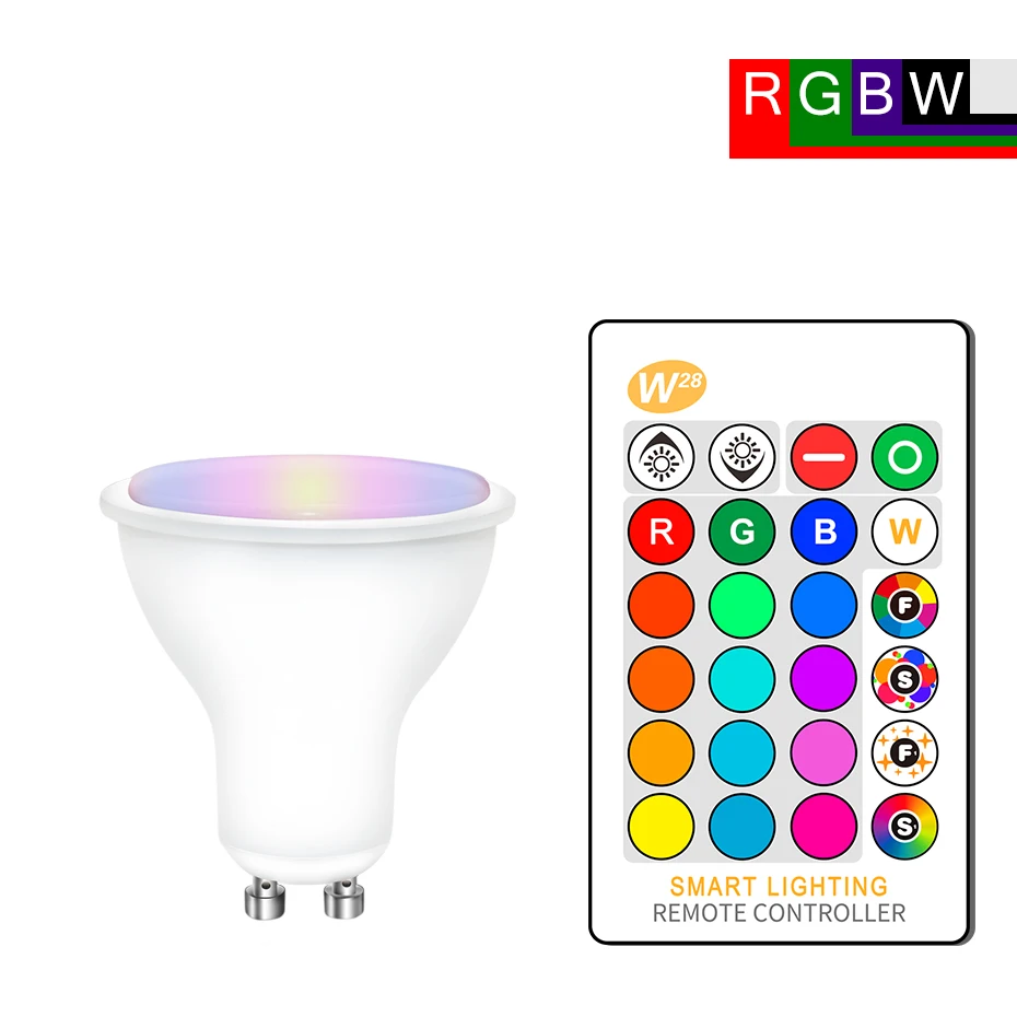 Приглушаемая Светодиодная лампа RGB 8 Вт RGBW RGBWW GU10 16 цветов | Лампы и освещение