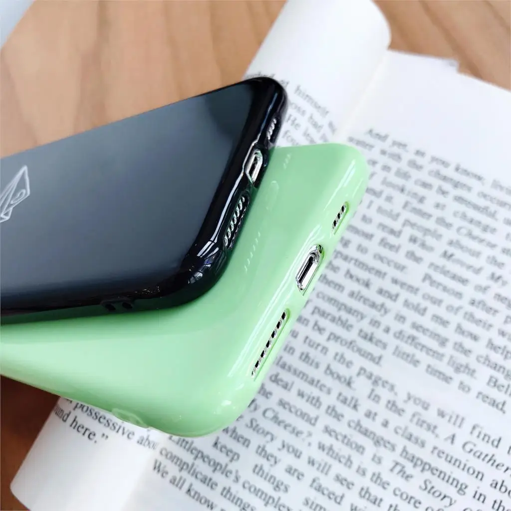 Для iPhone7 11 мобильный телефон чехол модный бумажный самолет позолоченный узор для