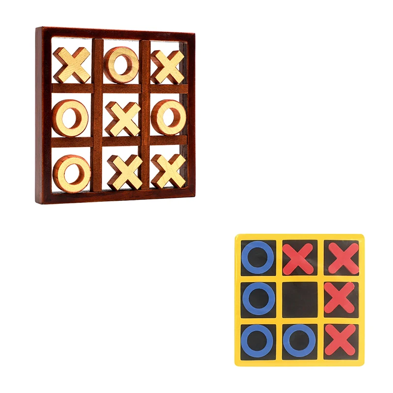 

Tic-tac Toe Children Board Games Professional Wooden OX Chess Indoor Children Kids Intelligence Game Party Birthday Gifts 2021