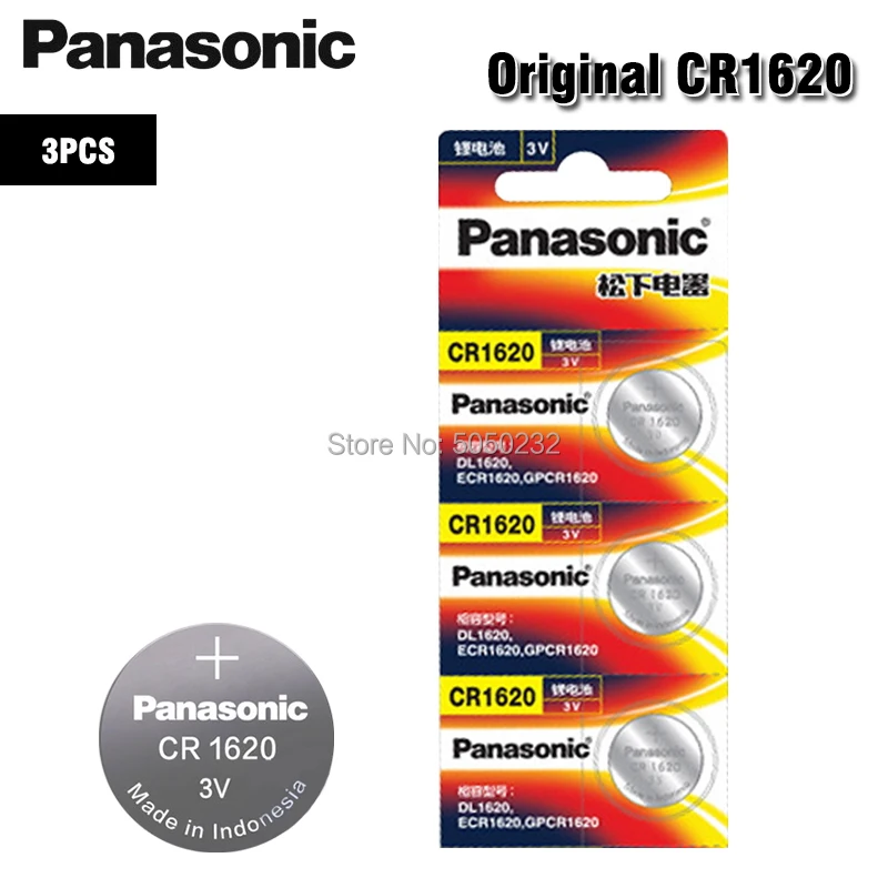 

3 шт. Panasonic CR1620 кнопочные батарейки CR1620 автомобильный пульт дистанционного управления электрическая сигнализация 3 В литиевая батарея