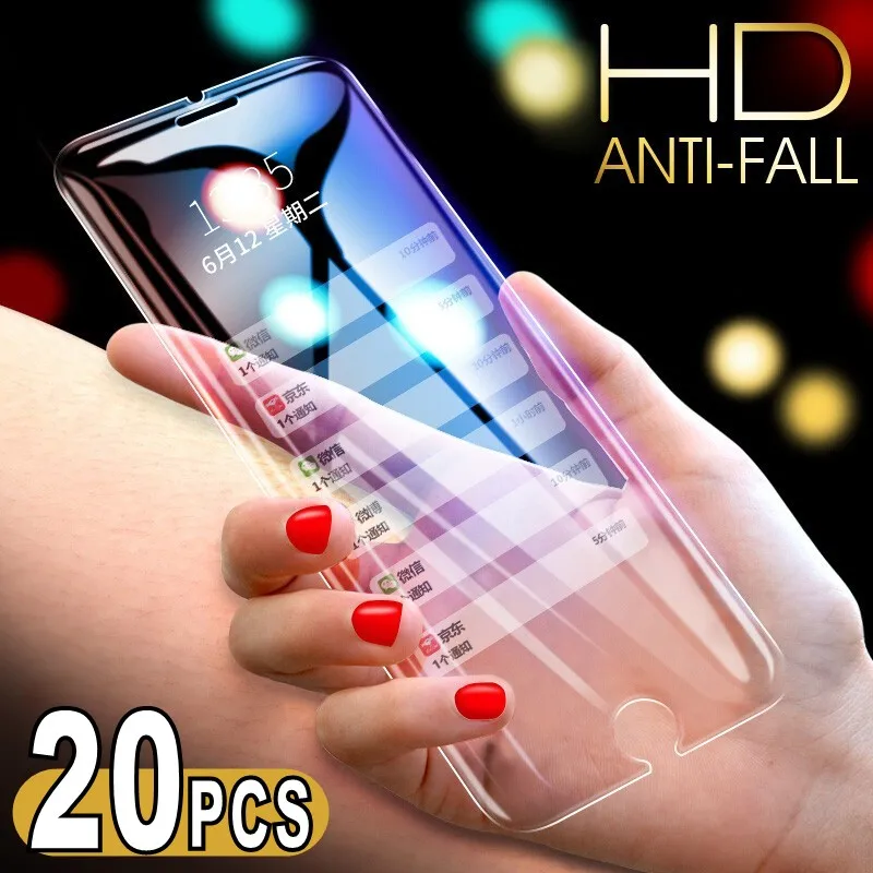 20 шт. Взрыв Proo защита для экрана из закаленного стекла iPhone 12 11 Pro XS MAX X XR 8 7 6 6S Plus 5S SE