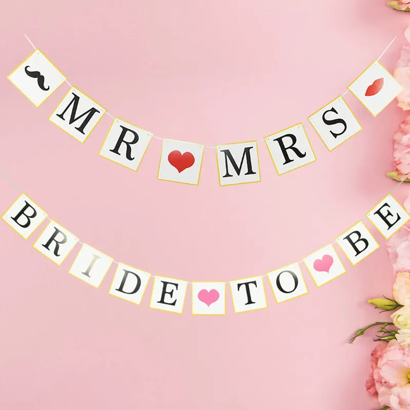 1 комплект свадебные бумажные гирлянды Mr & Mrs для невесты настенные подвесные