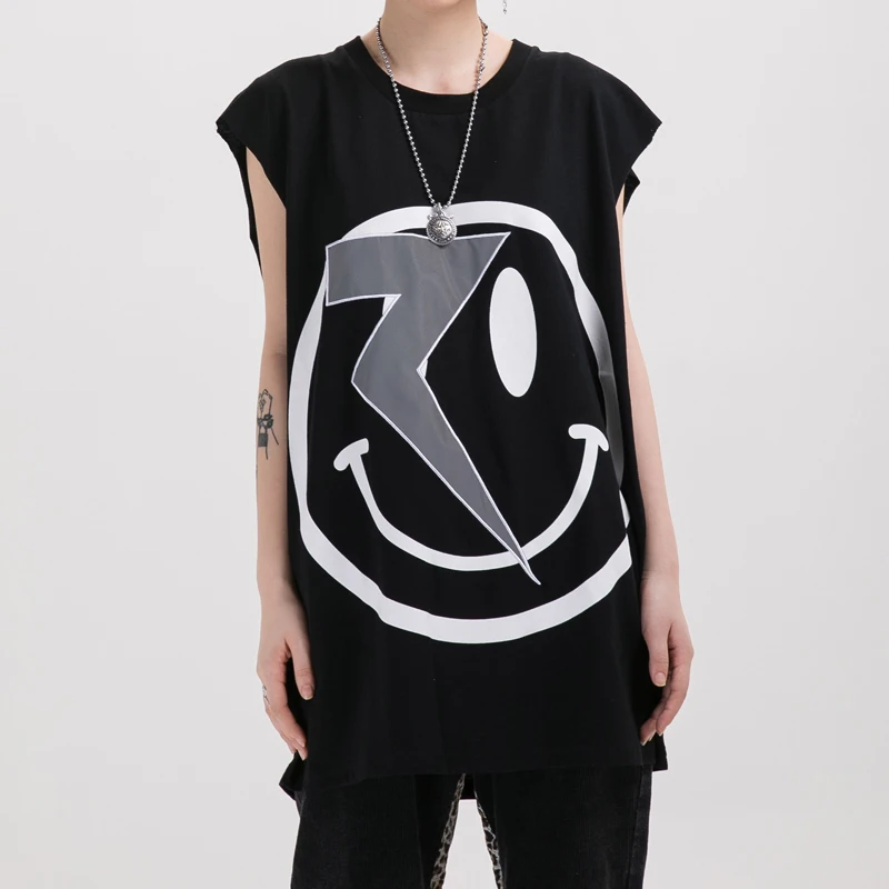 Футболка мужская длинная в стиле хип-хоп с мультяшным принтом | Мужская одежда