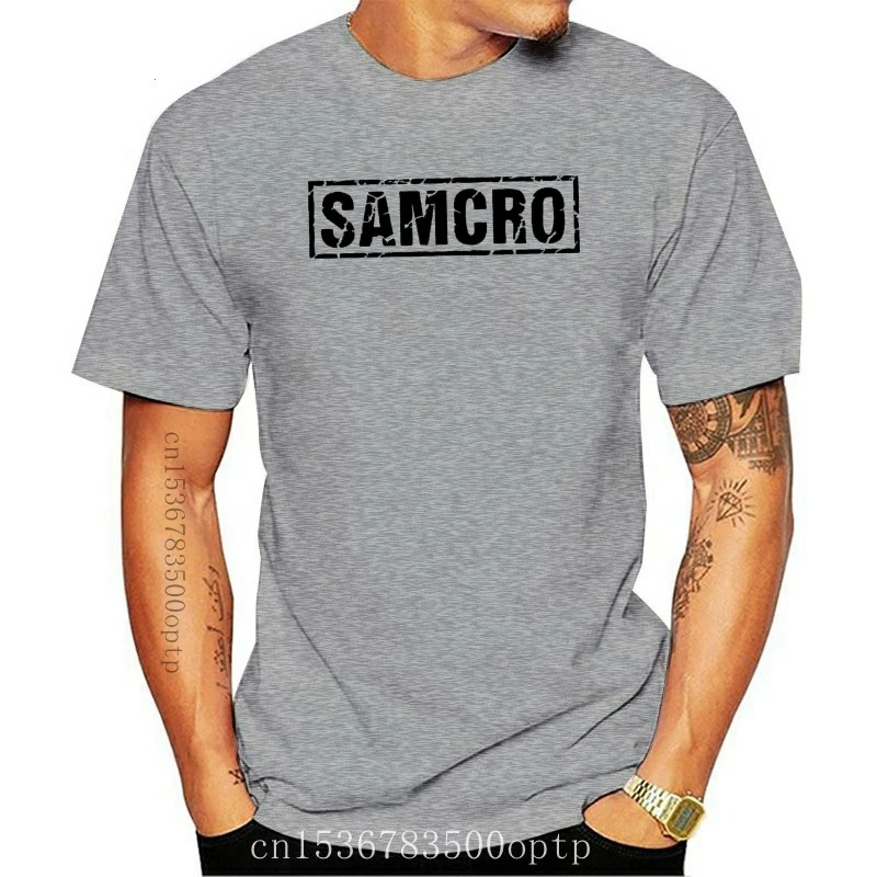 Фото Мужская футболка с логотипом Samcro новинка модная уличная одежда летние мужские