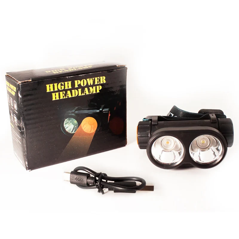 

High Power Headlamp Night Fishing Lamp Fishing Tools USB Rechargeable Dual LED Light Source Fishing Light 180 Degree Adjustable