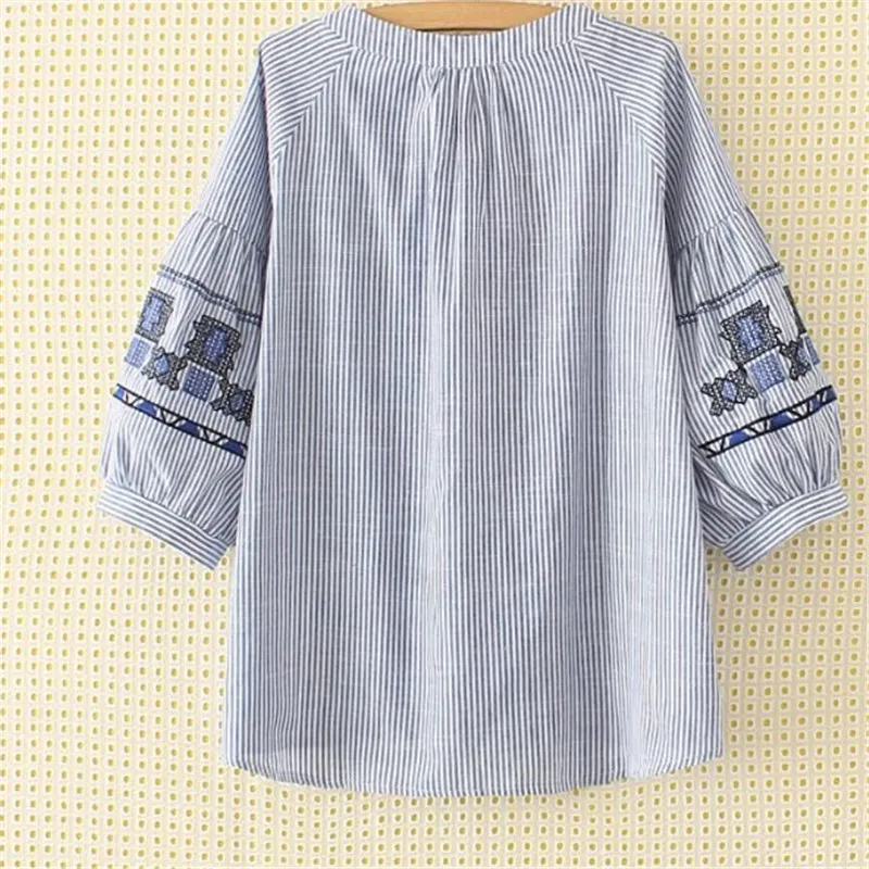 Блузка женская с вышивкой и кисточками в полоску|blouses plus|shirt blousewomen tops |