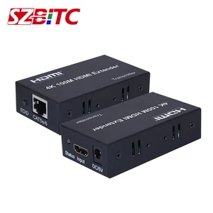 szbitc 4k 100m hdmi extender extension cord converter over cat 5e6 6e utp rj45 lan network card ethernet cable free global shipping