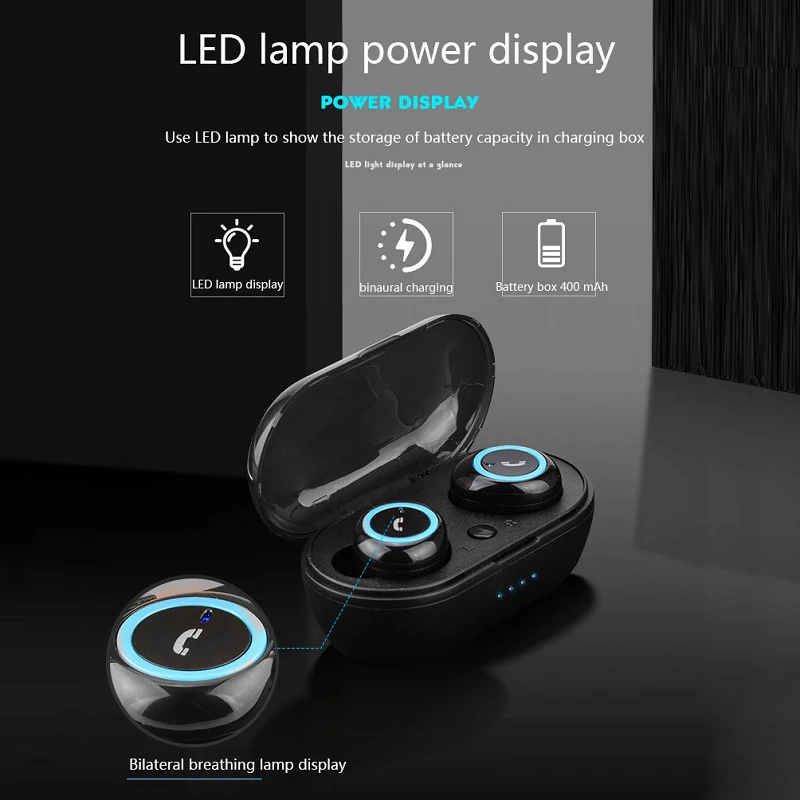 Мини TWS Bluetooth 5,0 Наушники Hi-Fi 3D стерео Беспроводной наушники с зарядный чехол с микрофоном хэндс-фри наушники для занятий спортом