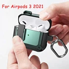 Новый чехол для Airpods 3 Чехол 2021 Мягкий ТПУ PC защитный чехол для Apple AirPods 4 чехол Аксессуары для наушников черный крючок для ключей