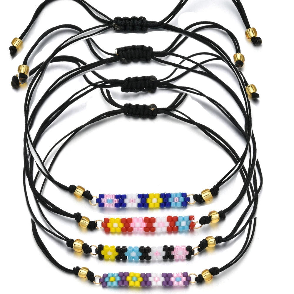 Новинка разноцветный браслет с бусинами MIYUKI и для женщин мужчин регулируемый