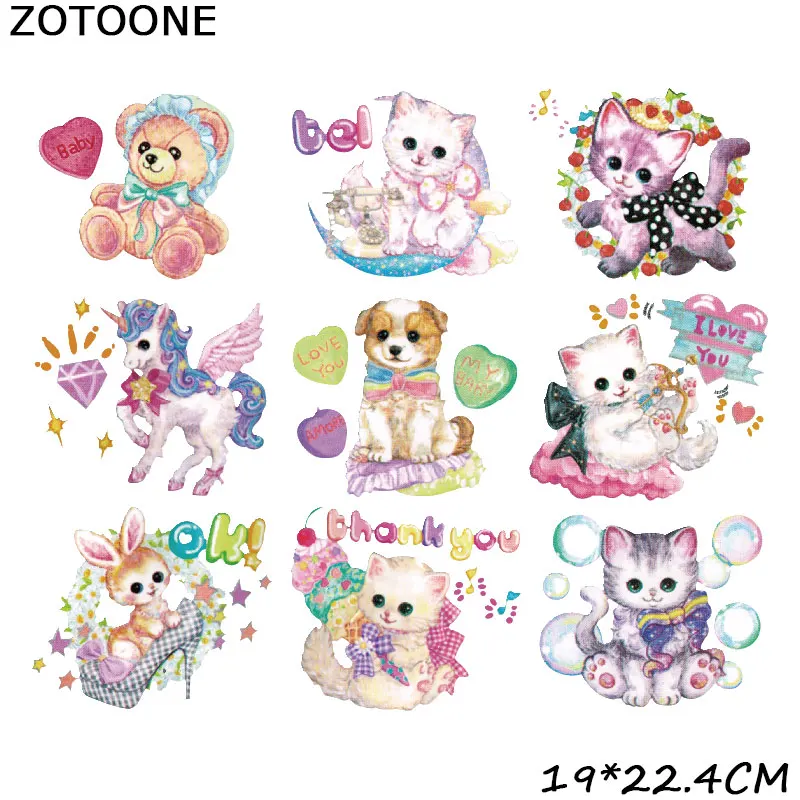 ZOTOONE вырезать мультфильм животных наклейки для железной передачи одежды DIY