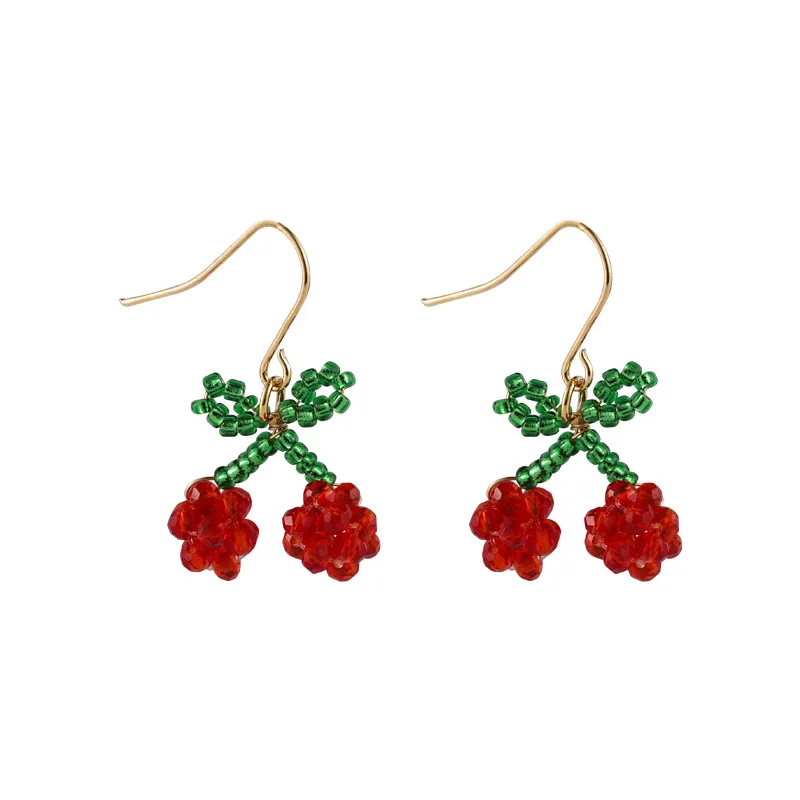 Летние хрустальные бусины вишневые ушные крючки модные ювелирные изделия для