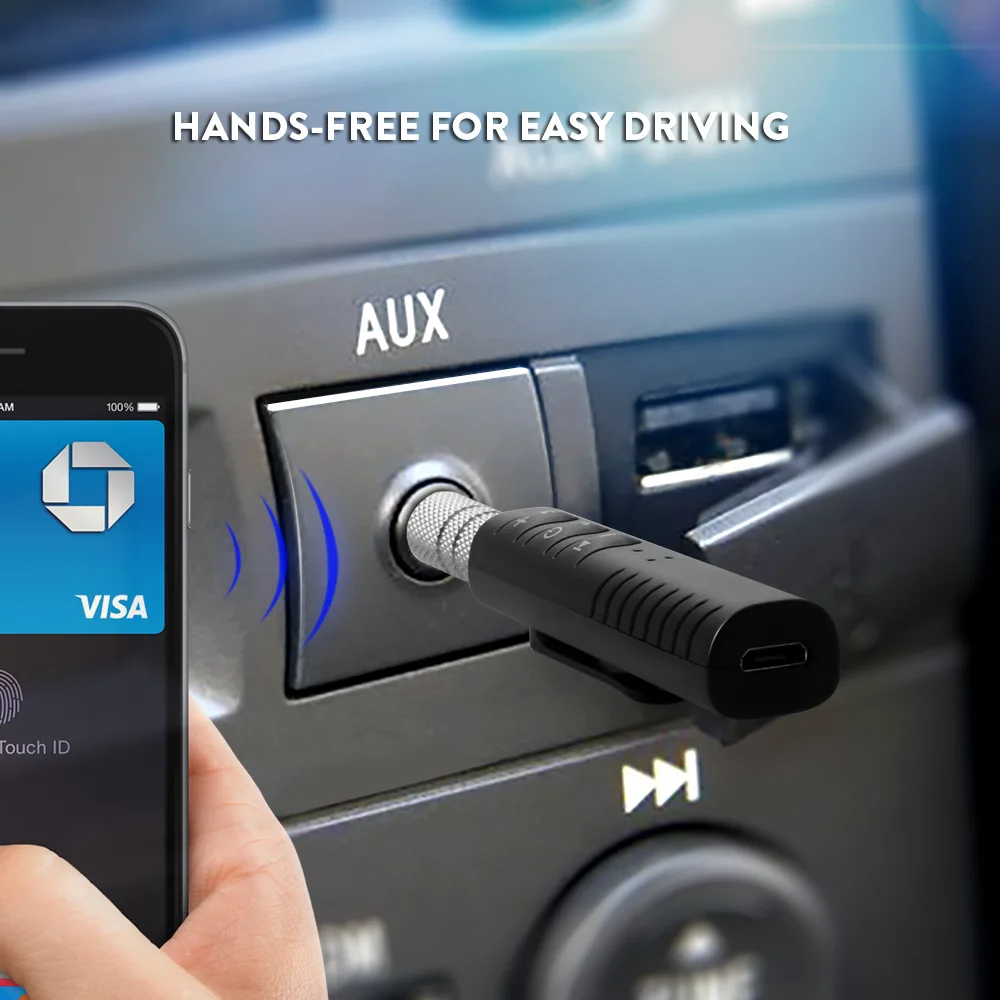 

Автомобильный комплект громкой связи Bluetooth с автомобильным разъемом 3,5 мм Bluetooth беспроводной музыкальный MP3 аудиоадаптер приемник для наушн...