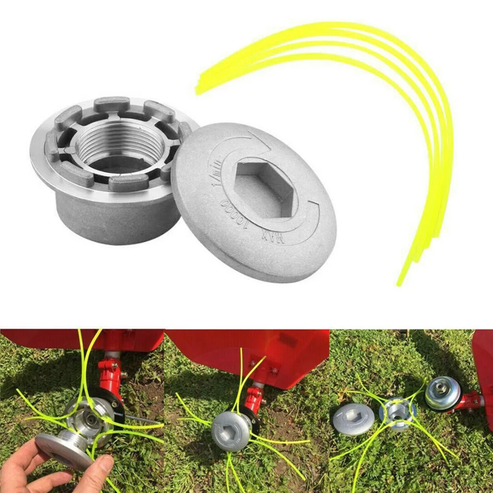 

Universal Grass Trimmer Head With 4 Lines Brush Cutter Head Lawn Mower Garden Tool Brush Cutter Blade for Strimmer Replacement