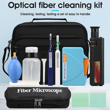 Fiber Cleaning Kit/Fiber Optic FTTH Tool Kit FTTX Network Testing Tool with Fiber Inspection Microscope etc Fiber cleaning tools