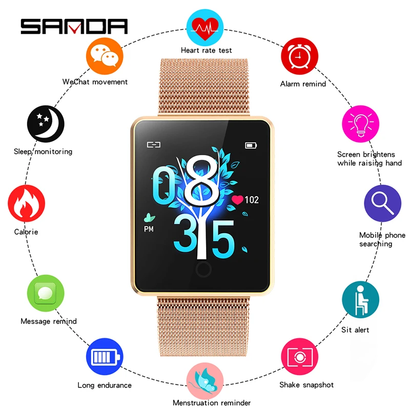 Reloj inteligente 2019 Смарт часы CK26 золотые пульсометр кровяное давление монитор сна