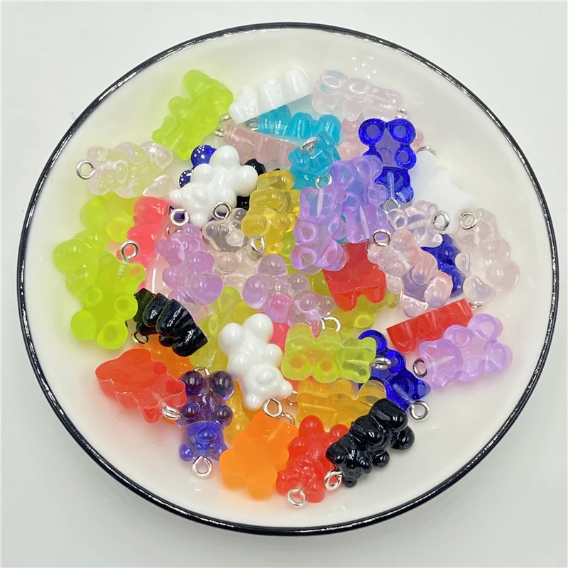 Акриловые Мини-подвески в виде медведя для изготовления милых сережек Кулонов