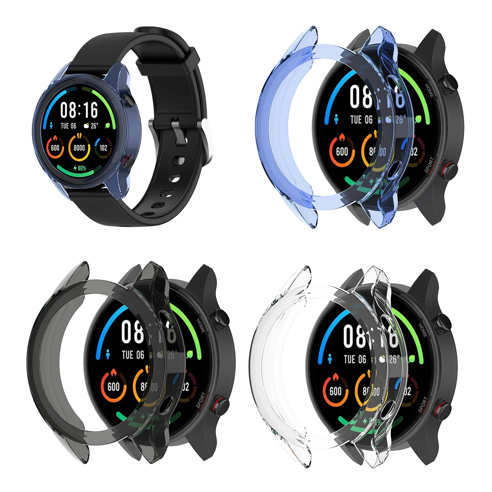 

Smart Watch Protective Case For Xiaomi Mi Watch Color Sports Edition Scratch proof Shockproof Smartwatch Frame Bumper TPU Cover